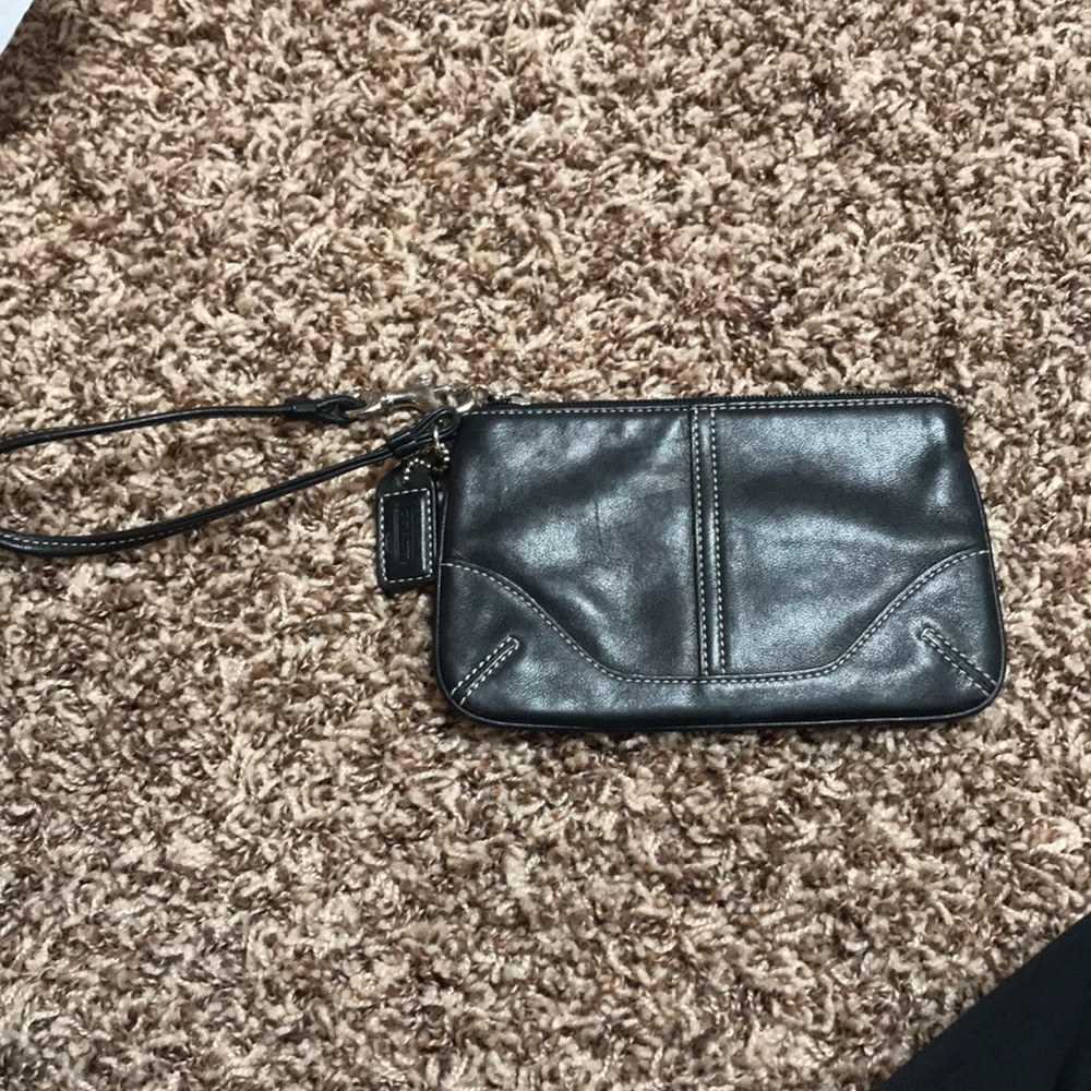 Leather coach wristlet